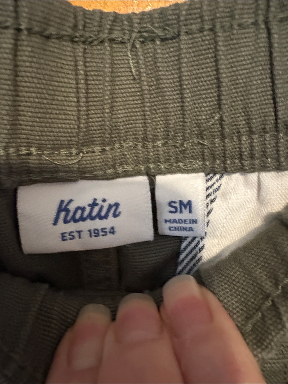 Katin Women's Olive Drawstring Patch-Pocket Athletic Shorts - Size S/M - Picture 2 of 5
